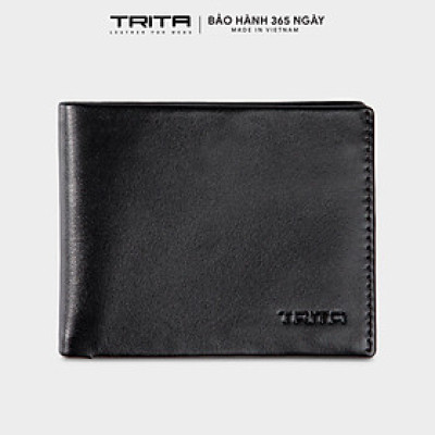 Ví nam da bò Trita ( Thời trang nam gấp 2 ngang - Ví da RVN04 )