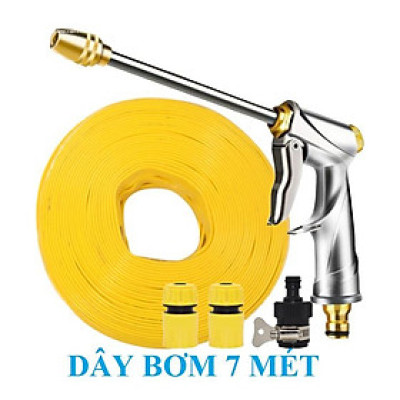 Bộ dây vòi xịt nước rửa xe,tưới cây .tăng áp 3 lần,loại 7m,10m 206701-2 đầu đồng,cút,nối nhựa den+tặng khăn phượt