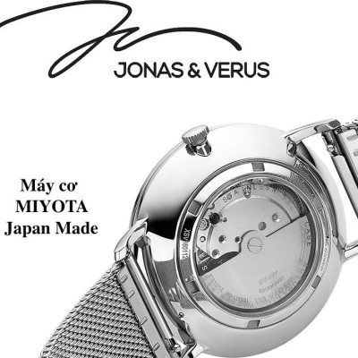 Đồng hồ đeo tay Nam hiệu JONAS & VERUS Y01544-A0.WWWBW, Máy Cơ (Automatic), Kính mo tráng sapphire hạn chế trầy xước, Dây lưới thép không gỉ 316L