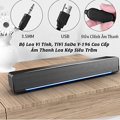 Loa Để Bàn Doron MC V196 - Dùng Cho Máy Tính, Tivi - Âm Thanh Siêu Trầm - Có Dải Đèn Led Cao Cấp - Hàng Chính Hãng
