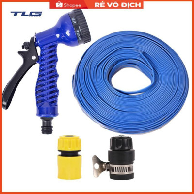 Bộ dây tăng áp 3 lần vòi xịt nước rửa xe, tưới cây loại 3-5m (cút nhựa nối nhựa đen 713-2) 206843