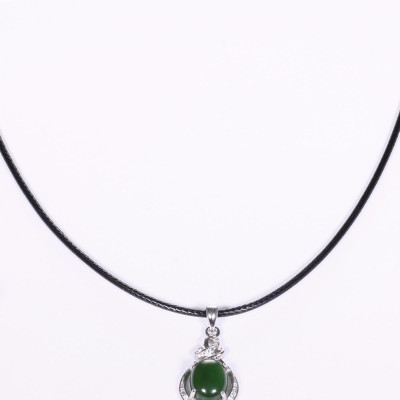 Mặt dây chuyền hoa văn đá ngọc bích mệnh hỏa, mộc - Ngọc Quý Gemstones