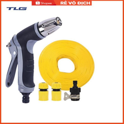 Bộ dây và vòi xịt rửa xe tưới cây tăng áp 3-5m (cút nhựa nối nhựa đen) 206817