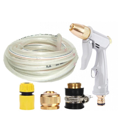 Rửa xe tưới cây Bộ dây và vòi xịt tăng áp lực nước 300% loại 30m cút đồng,nối đồng 206846