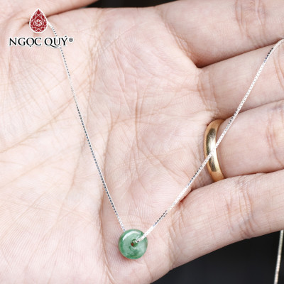 Mặt dây chuyền đồng điếu cẩm thạch sơn thủy 9mm mệnh hỏa , mộc - Ngọc Quý Gemstones