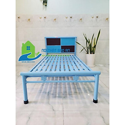 Giường sắt kích thước ngang từ 0,8M đến 1m8 dài 2M – GS52 mẫu đơn giản, tiện dụng, dễ dàng tháo ráp di chuyển.