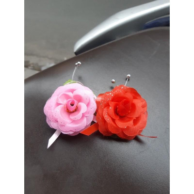 Hoa cài áo hai họ đám cưới hoa đỏ cài áo cho nhà chú rể hoa Hồng cài áo cho nhà cô dâu giangpkc