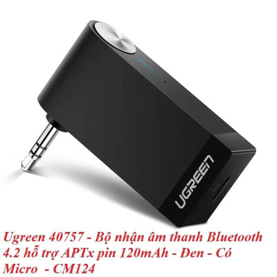 Ugreen UG40757CM124TK BT 4.2 màu Đen Thiết bị nhận âm thanh Bluetooth có Micro hỗ trợ APTX - HÀNG CHÍNH HÃNG