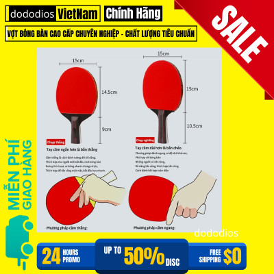 Vợt bóng bàn cốt gỗ cao cấp đảm bảo tiêu chuẩn thi đấu chuyên nghiệp - Hàng chính hãng dododios