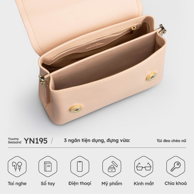 Túi Yuumy ( Thời trang nữ đi chơi size 20 - Túi đeo chéo da Seasand YN195 )