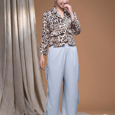 Áo sơ mi danton beo lụa cát túi hộp LM112427 [BST Da Beo]