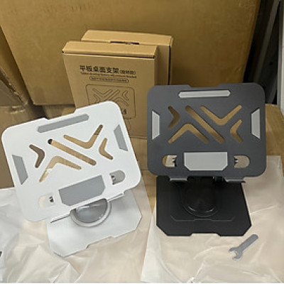 Kệ đỡ giá đỡ đế tản nhiệt cho laptop máy tính bảng hợp kim nhôm gấp gọn xoay 360 độ nhiều nấc độ cao K31- Hàng chính hãng