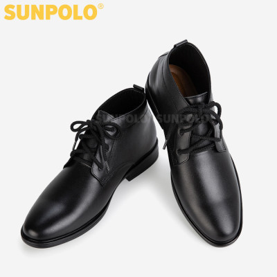 Giày Boot Nam Da Bò SUNPOLO BOOT03 (Đen)