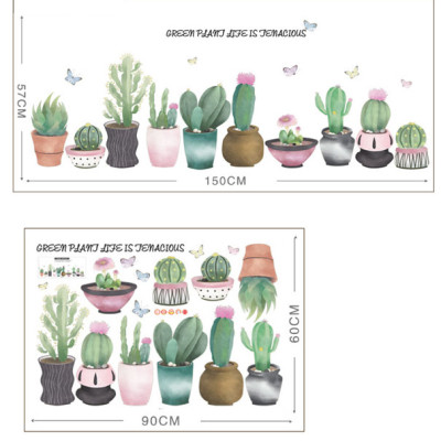 Decal dán tường, dán kính trang trí hoạ tiết Xương Rồng XC9013