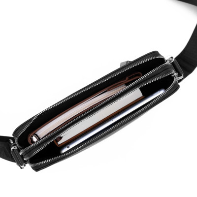 Túi đeo chéo nam da cao cấp đựng máy tính bảng mini màu trơn da sần chống trầy xước chính hãng YVan 2072-1