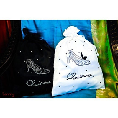 Túi thêu giày pháp satin