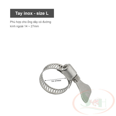 Cổ dê đai siết giữ dây ống tay vặn inox kẹp ống lọc bể cá tép thủy sinh
