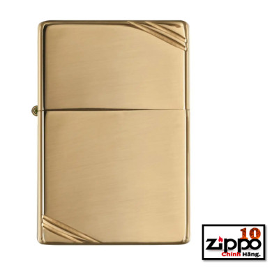 Bật lửa Zippo 270 (vàng bóng góc) High Polish Brass Vintage with Slashes 270 - Chính hãng 100%