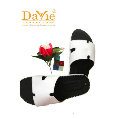 Dép Nam Quai Ngang Thương Hiệu Davie Dvsd02 Chất Liệu Da, Đế Cao Su Bền Đẹp Khả Năng Chống Trơn Tốt