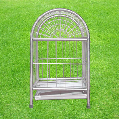 Chuồng chó mèo inox mái vòm và mái băng- tặng kèm khay hứng bằng inox