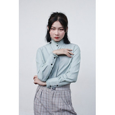 LAAS Somi bèo cổ xanh lá thanh lịch