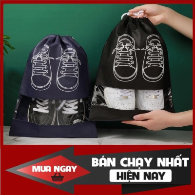 Tui Đựng Giày Dép Người Lớn Dây Rút Chống Bẩn Chống Thấm Nước Du Lịch Dây Rút Size To 32x43cm
