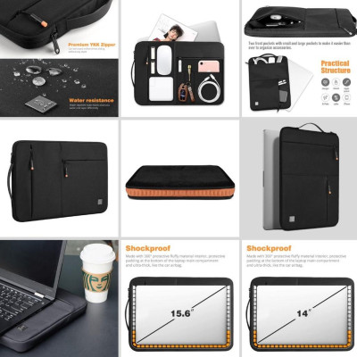 Túi chống sốc WI WU Alpha Slim Sleeve Túi xách chống sốc có quai xách nhỏ gọn cho Mac book , Laptop 13, 14, 16 inch - Hàng chính hãng