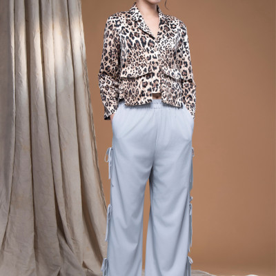 Áo sơ mi danton beo lụa cát túi hộp LM112427 [BST Da Beo]