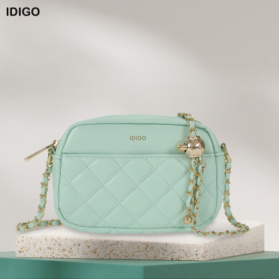 Túi xách nữ đeo vai đi tiệc, túi đeo chéo nữ đi chơi chần trám phối dây xích IDIGO FB2 - 4320