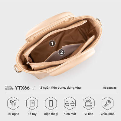 Túi Yuumy ( Thời trang nữ họa tiết bông hoa - Túi xách da Seasand YTX66 )