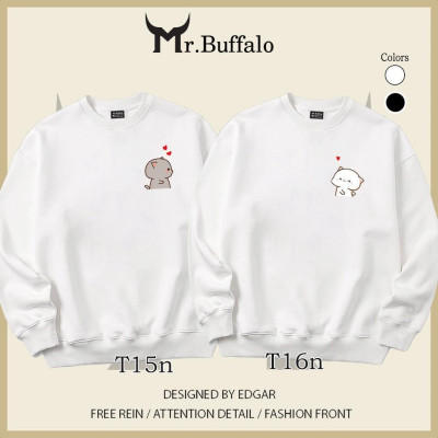 Áo Sweater cặp đôi Mèo mochi T15T16 dễ thương Mr.Buffalo