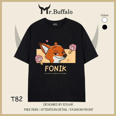 Áo đôi, cặp tay lỡ unisex zootopia Nick, judy dễ thương Mr.Buffalo