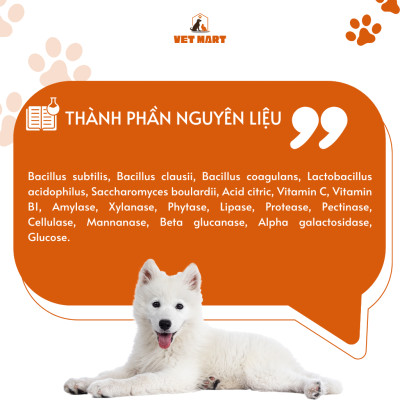 Thuốc Hỗ Trợ Tiêu Hóa Five-Prozyme 5way for pet Dành Cho Thú Cưng 1 Hộp 50 Gói x 5g - Fivevet