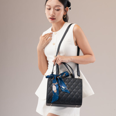 Túi Yuumy ( Thời trang nữ phối khăn thắt nơ size 25 - Túi xách da Seasand YTX45 )