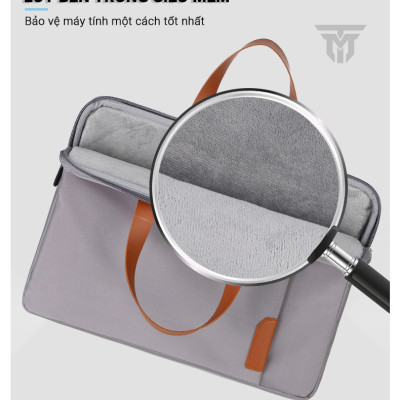 Cặp Đựng Laptop Cao Cấp Teement, Cặp Tài Liệu, Túi Chống Sốc Cầm Tay Thời Trang Laptop 13,13.3,14,15 15.6 Inch - Hàng Chính Hãng