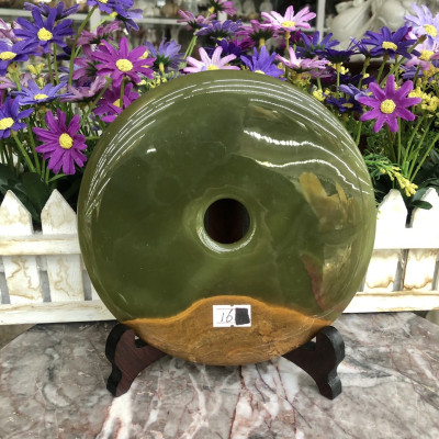 Đồng điếu (đồng tiền ) phong thủy đá ngọc Onyx - Đường kính 16 cm