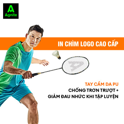 Vợt cầu lông đơn cao cấp chơi chuyên nghiệp Agnite, 100% CARBON, khớp nối liền siêu bền nhẹ tặng kèm túi đựng vợt