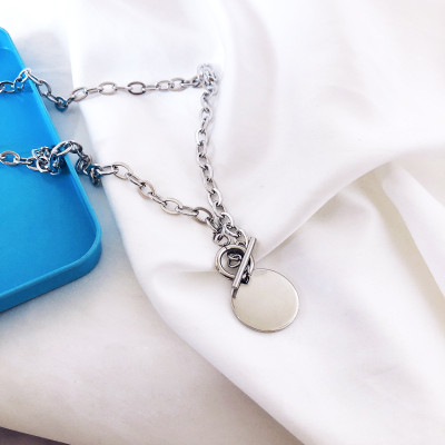 Vòng cổ thời trang nam nữ titan thép mix vảy tròn