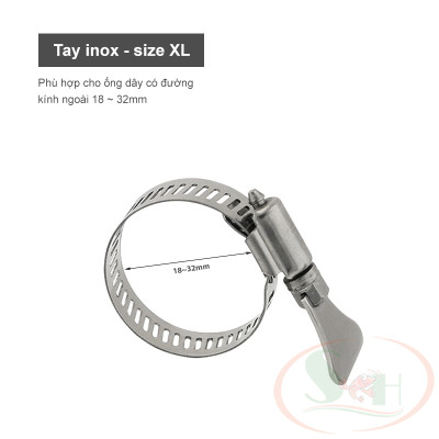 Cổ dê đai siết giữ dây ống tay vặn inox kẹp ống lọc bể cá tép thủy sinh