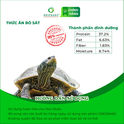 Thức ăn bò sát Rùa Nước GREENABC – Cung cấp protein, canxi, lipid giúp tăng kích thước, mai cứng chắc - Hộp 50g và 230g