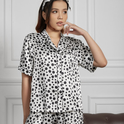 Đồ Bộ Mặc Nhà Nữ Quần Đùi Chấm Bi Maxivic, La Mộc - MM112108