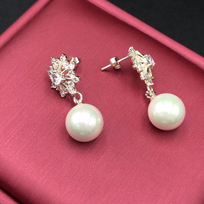 Hoa Tai , Bông Tai Nữ Bạc 925 Bông Tuyết Đính Đá Đính Đá Bạc Hiểu Minh HT368