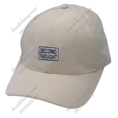 Mũ lưỡi trai nhung thêu chữ Second Thought nón kết nhung phong cách UIzzang form unisex nam nữ thời trang