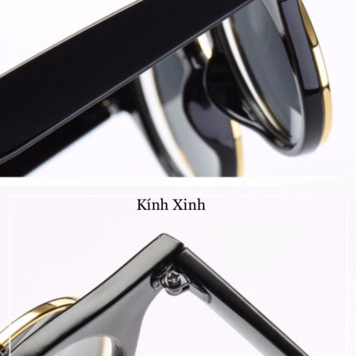 Kính râm, Kính mát Nam Nữ Mắt Tròn Retro 2 Tròng Lật Gọng Nhựa Hàn Quốc Cao Cấp