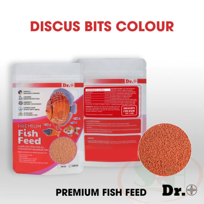 Thức ăn cá Dr+ Premium Discus Bits Colour tăng màu đề kháng miễn dịch cá cảnh