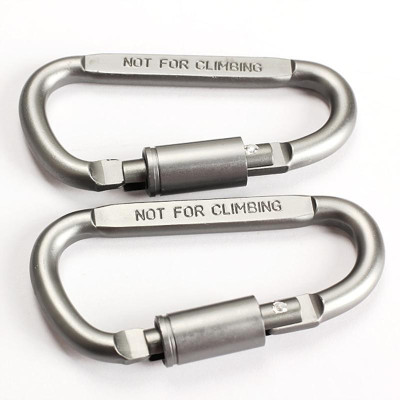 Bộ 6 Móc Khóa Đa Năng ABG Chữ D Màu Bạc Khoá Xoay Lock Hợp Kim Nhôm 8cm Dùng Để Treo Đồ Balo Du Lịch Đi Phượt Dã Ngoại