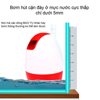Máy bơm hút đáy BAOYU BY-301 7.5W bơm chìm hút cặn 360 độ bể cá cảnh thủy sinh BY301