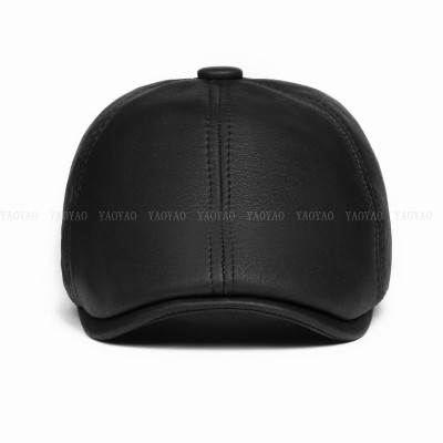Nón nam BHY1969 Mũ beret nam da cừu cao cấp, sang trọng