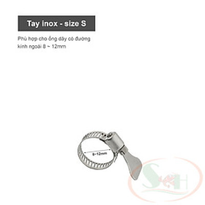 Cổ dê đai siết giữ dây ống tay vặn inox kẹp ống lọc bể cá tép thủy sinh