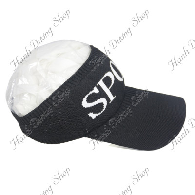 Nón kết thể thao nửa đầu mũ lưỡi trai nữ đẹp in chữ sport chất liệu vải len cao cấp thoáng mát